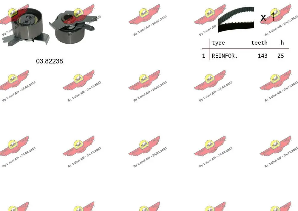 комплект ангренажен ремък AUTOKIT             