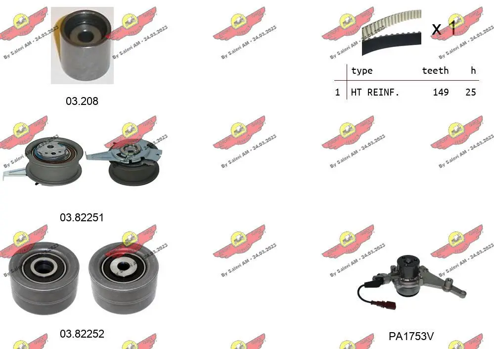 водна помпа- к-кт ангренажен ремък AUTOKIT             