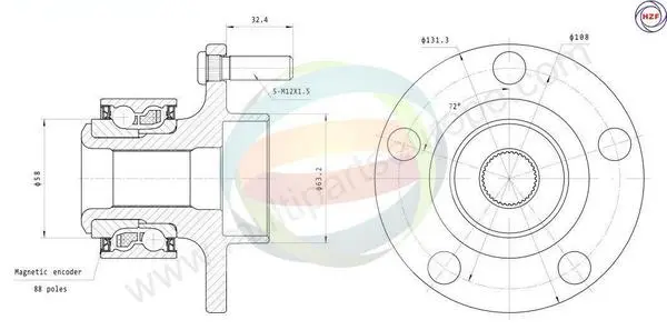 комплект колесен лагер Multiparts          