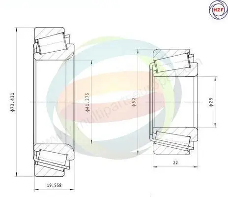 комплект колесен лагер Multiparts          