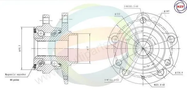 комплект колесен лагер Multiparts          