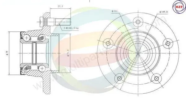 комплект колесен лагер Multiparts          