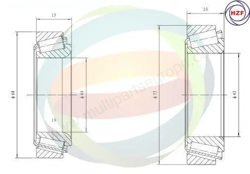 комплект колесен лагер Multiparts          