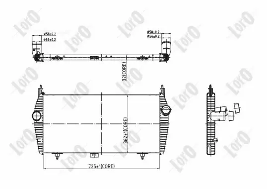 интеркулер (охладител за въздуха на турбината) ABAKUS              