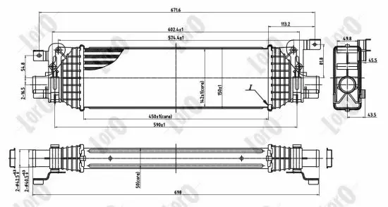 интеркулер (охладител за въздуха на турбината) ABAKUS              