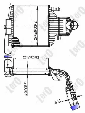 интеркулер (охладител за въздуха на турбината) ABAKUS              