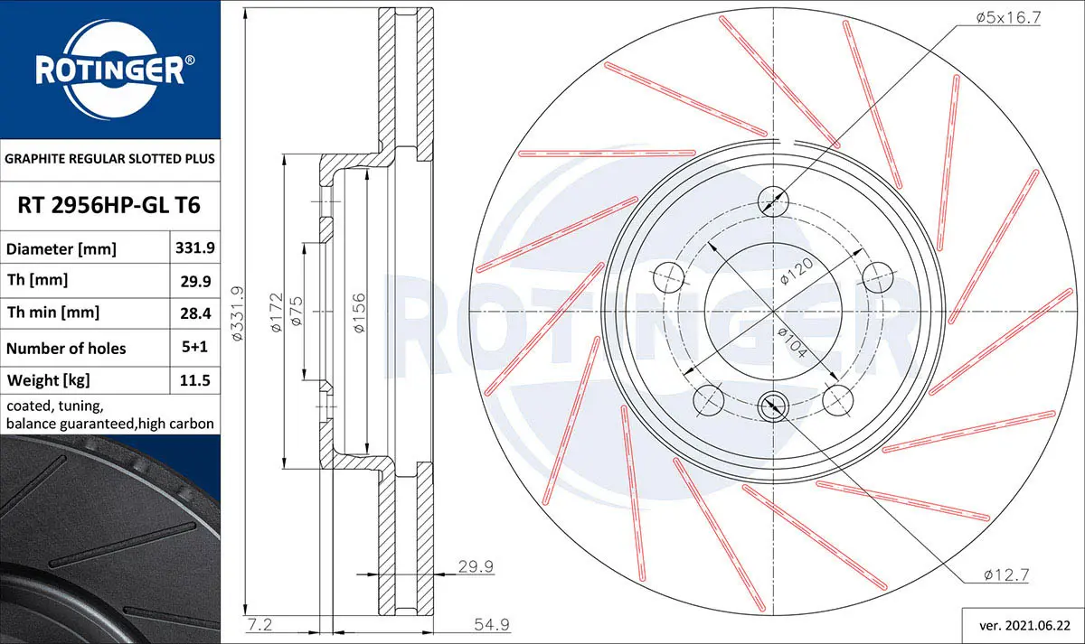 спирачен диск ROTINGER            