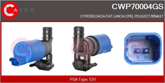 Водна помпа за миещо устр., почистване на стъклата CASCO