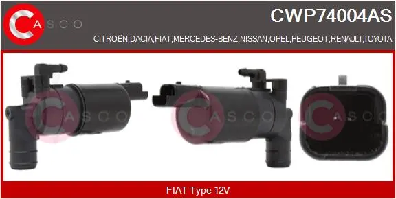 Водна помпа за миещо устр., почистване на стъклата CASCO