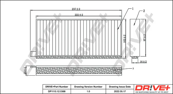 Филтър купе (поленов филтър) Dr!ve+              