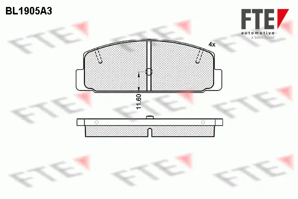 Комплект спирачно феродо, дискови спирачки FTE