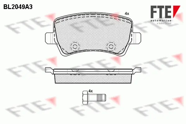 Комплект спирачно феродо, дискови спирачки FTE