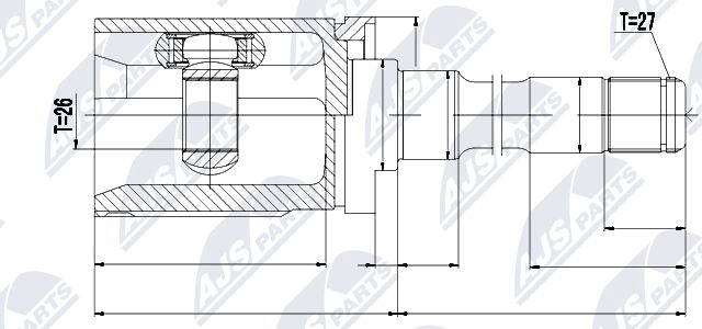 каре комплект, полуоска NTY                 