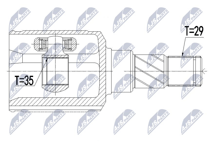 каре комплект, полуоска NTY                 