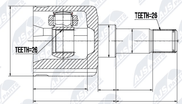 каре комплект, полуоска NTY                 