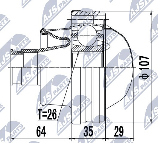 каре комплект, полуоска NTY                 