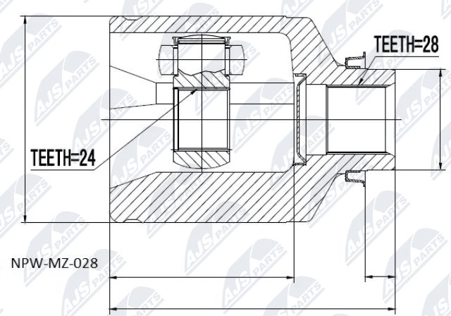 каре комплект, полуоска NTY                 