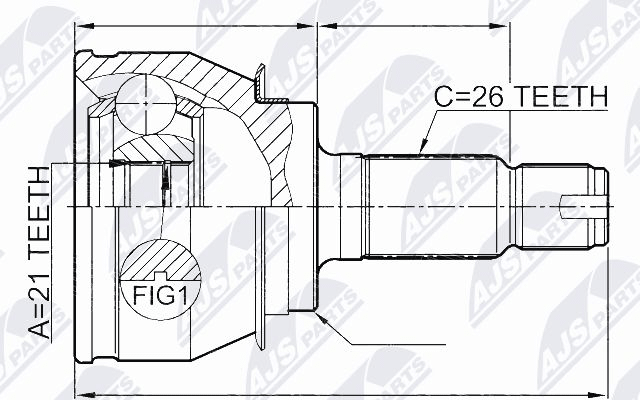 каре комплект, полуоска NTY                 