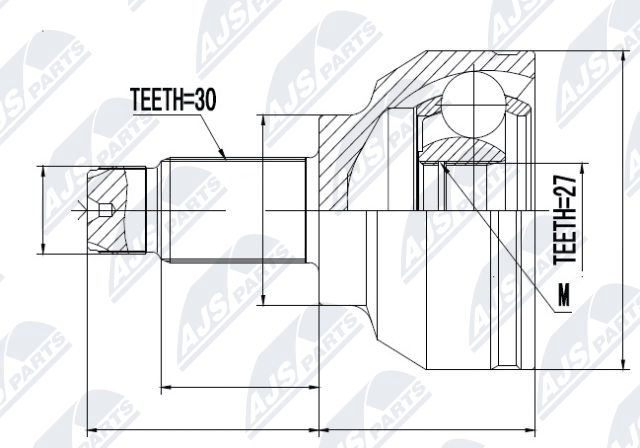каре комплект, полуоска NTY                 