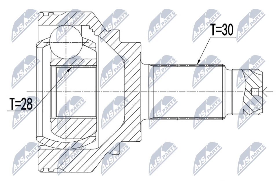 каре комплект, полуоска NTY                 