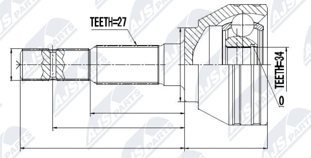 каре комплект, полуоска NTY                 