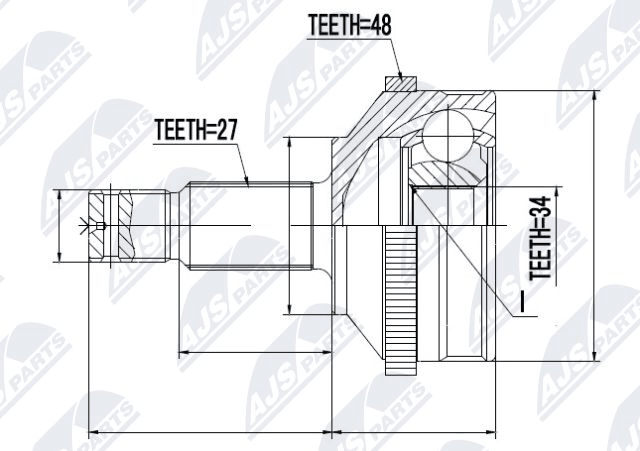 каре комплект, полуоска NTY                 