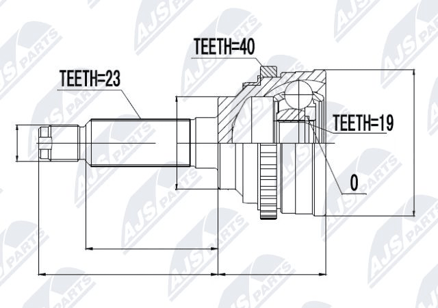 каре комплект, полуоска NTY                 