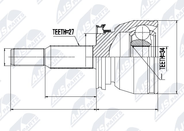 каре комплект, полуоска NTY                 