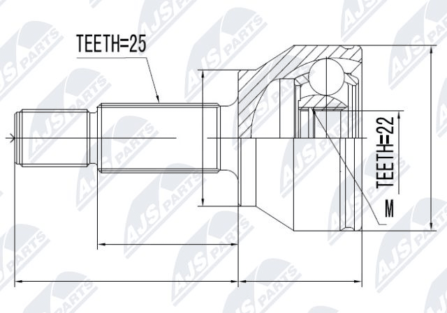 каре комплект, полуоска NTY                 
