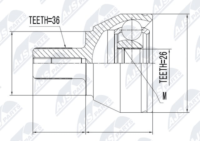 каре комплект, полуоска NTY                 