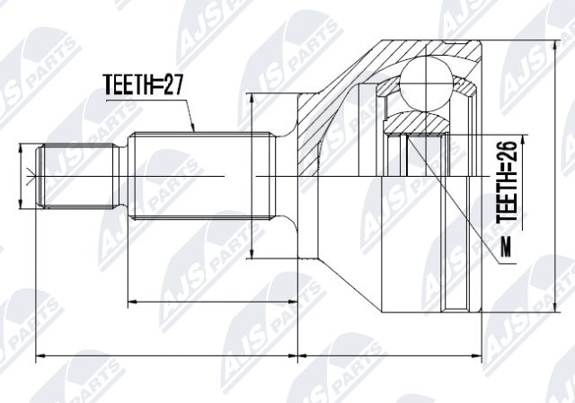каре комплект, полуоска NTY                 