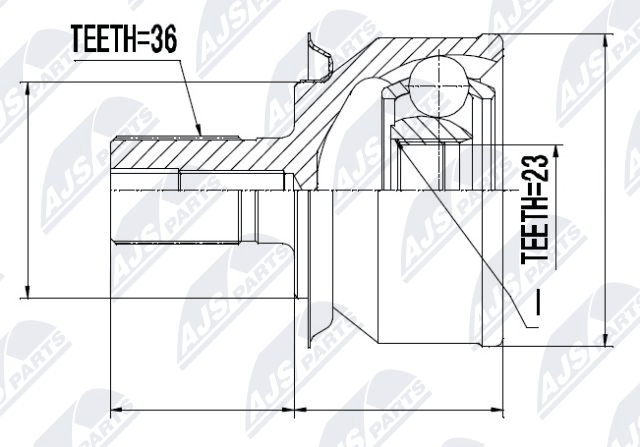 каре комплект, полуоска NTY                 