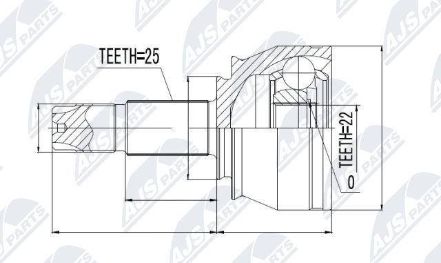 каре комплект, полуоска NTY                 