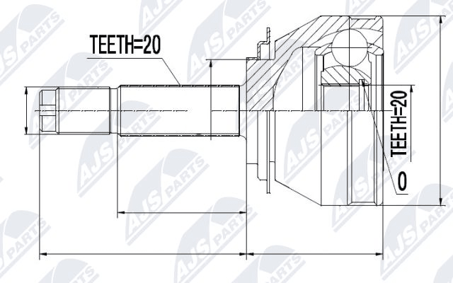 каре комплект, полуоска NTY                 