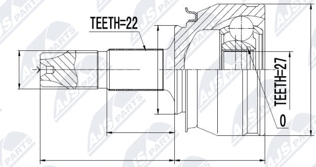 каре комплект, полуоска NTY                 