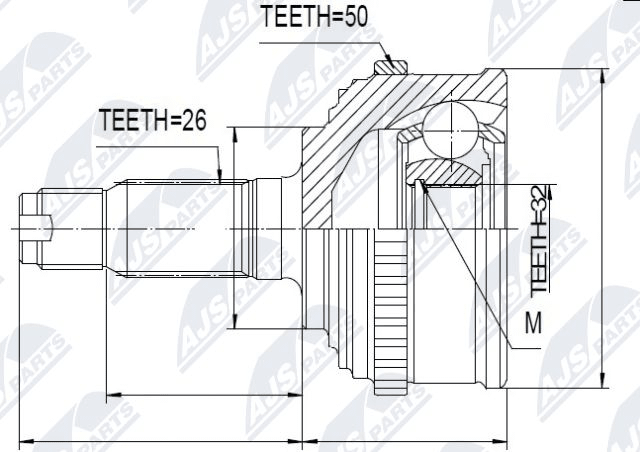 каре комплект, полуоска NTY                 