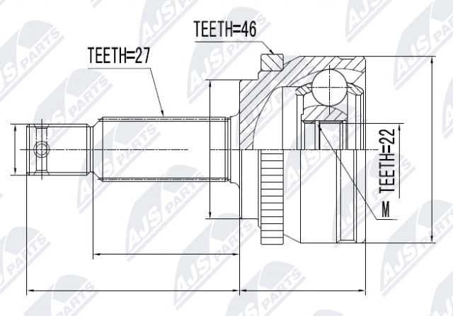 каре комплект, полуоска NTY                 