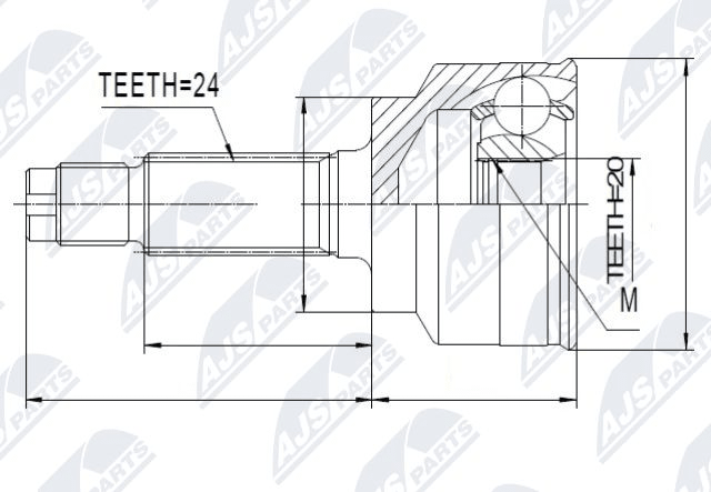 каре комплект, полуоска NTY                 