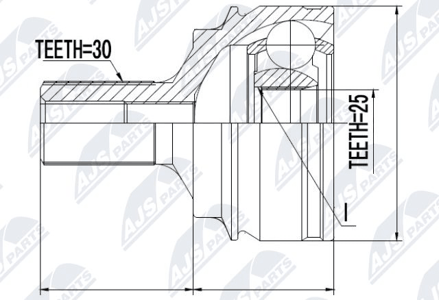 каре комплект, полуоска NTY                 