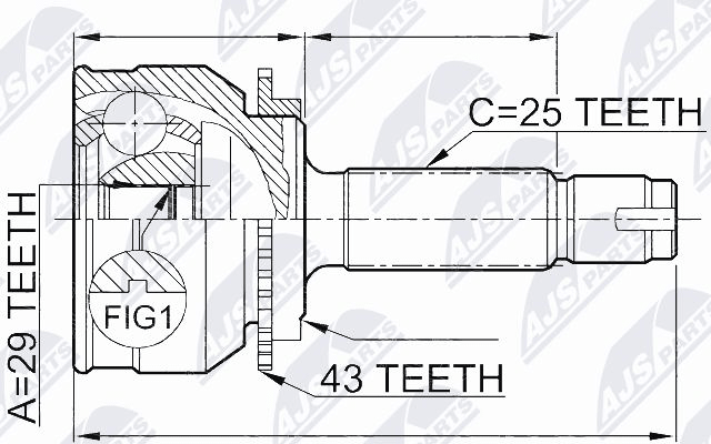 каре комплект, полуоска NTY                 