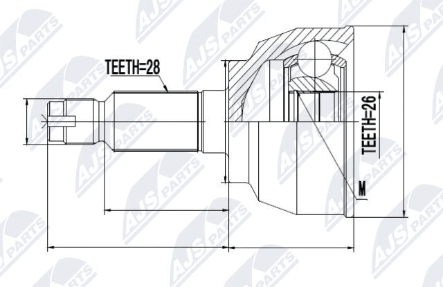каре комплект, полуоска NTY                 