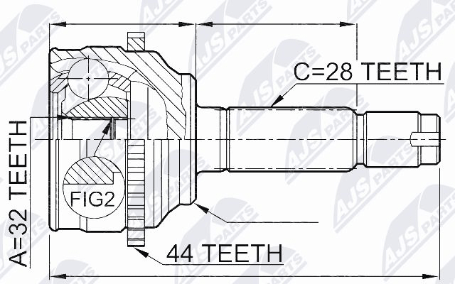 каре комплект, полуоска NTY                 