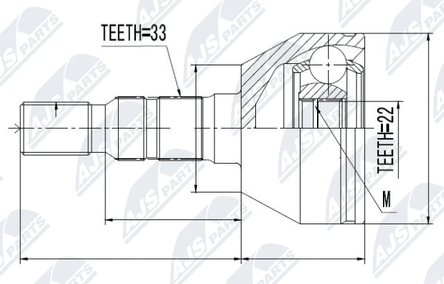 каре комплект, полуоска NTY                 