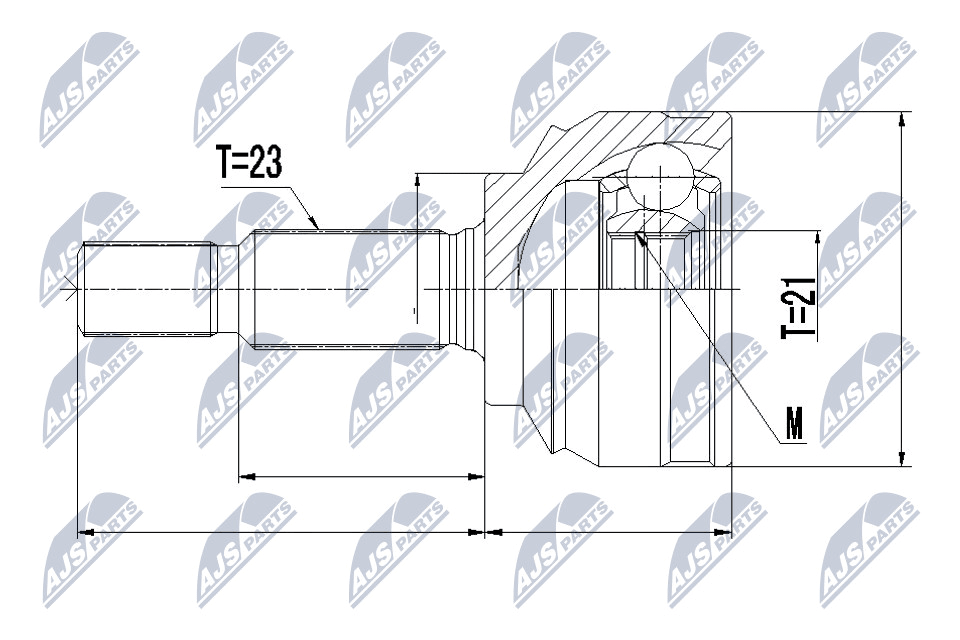 каре комплект, полуоска NTY                 