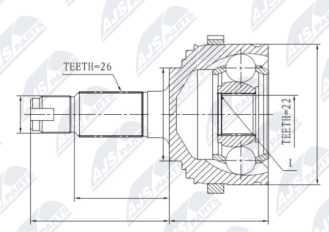 каре комплект, полуоска NTY                 