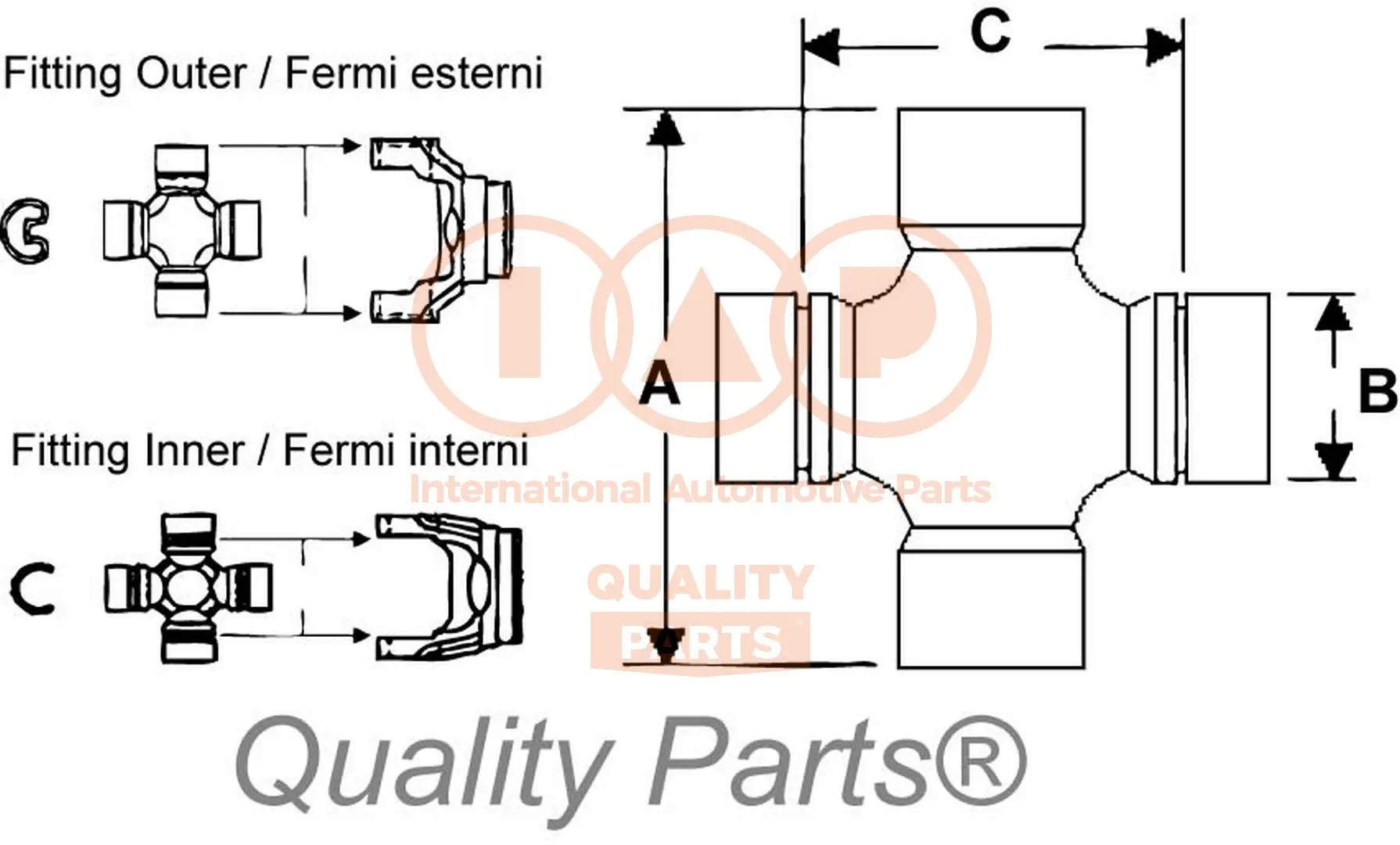 шарнирно съединение, карданен вал IAP QUALITY PARTS   
