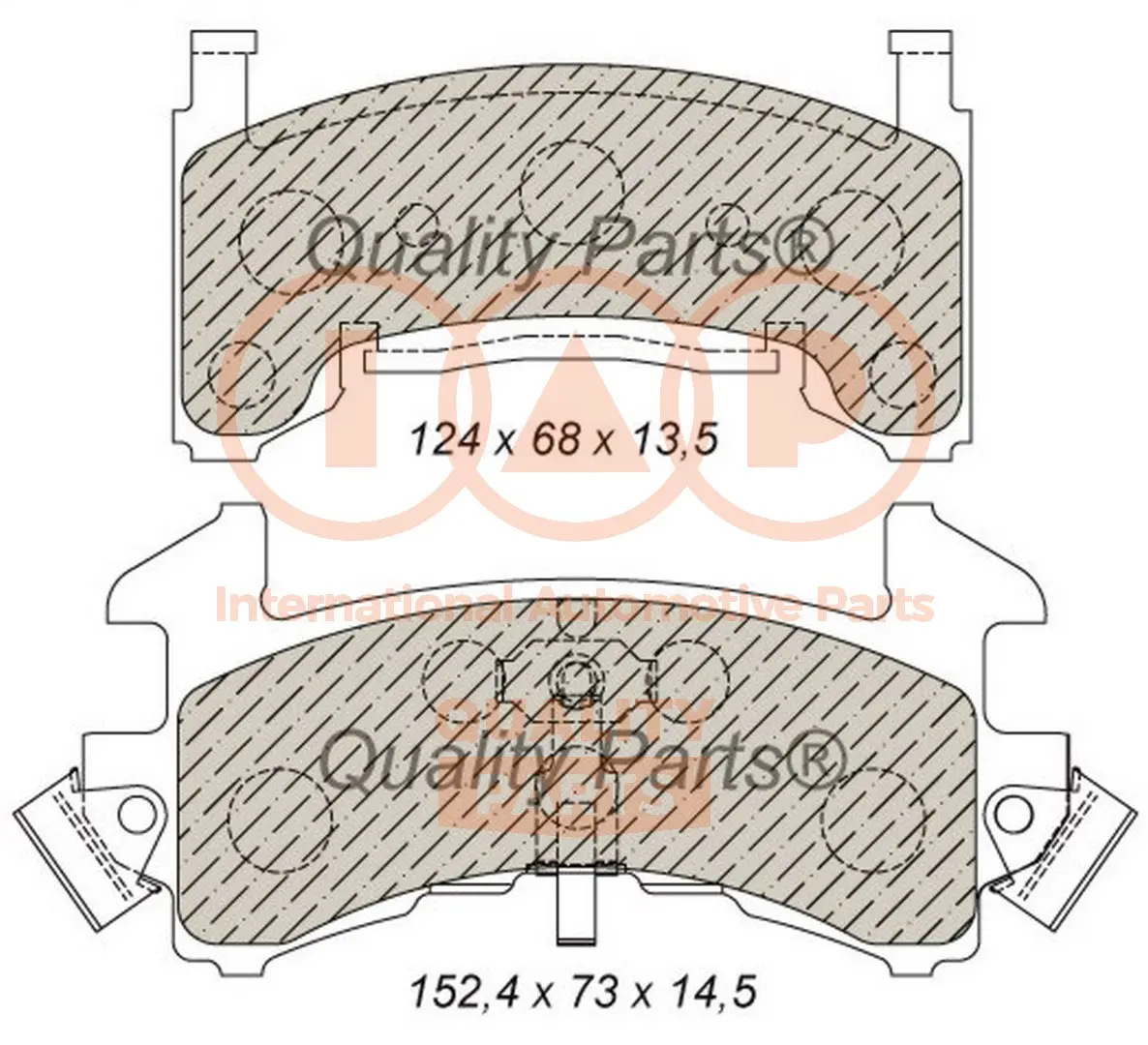 комплект спирачно феродо, дискови спирачки IAP QUALITY PARTS   