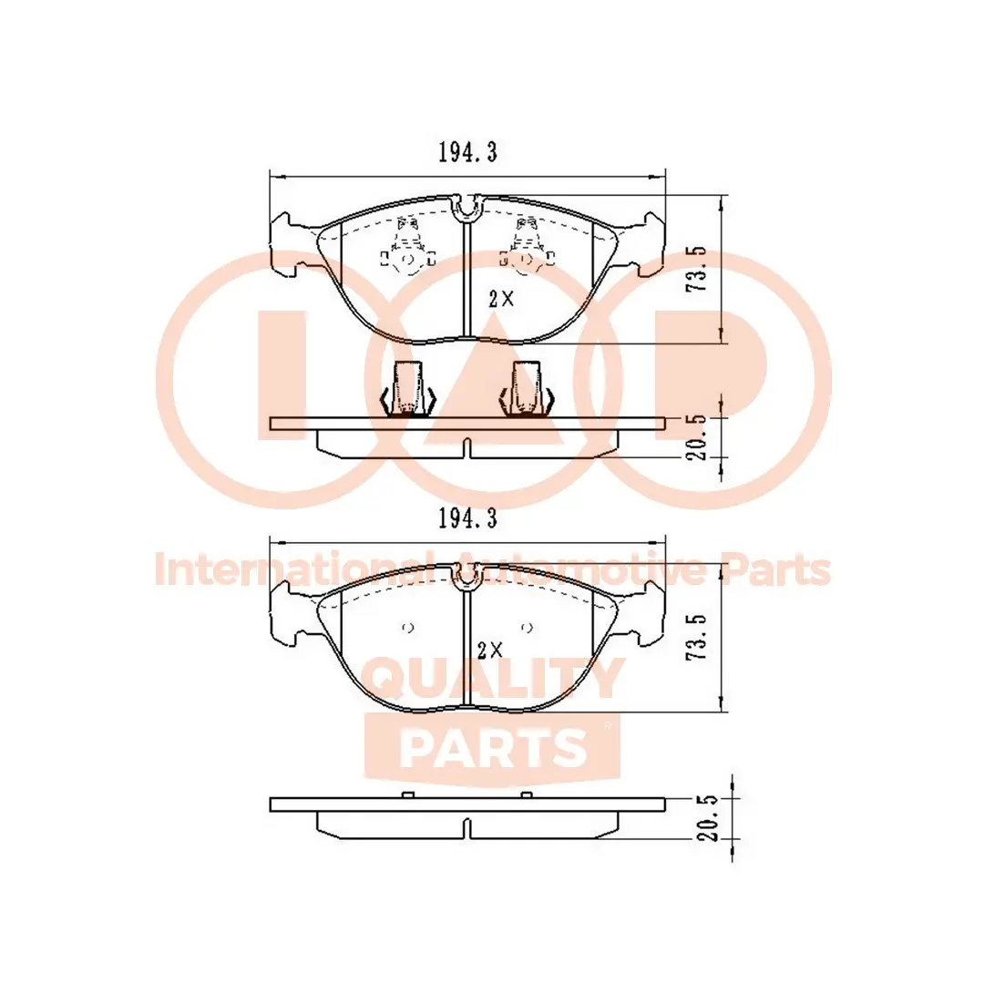 комплект спирачно феродо, дискови спирачки IAP QUALITY PARTS   