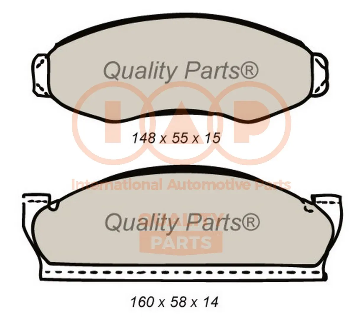 комплект спирачно феродо, дискови спирачки IAP QUALITY PARTS   