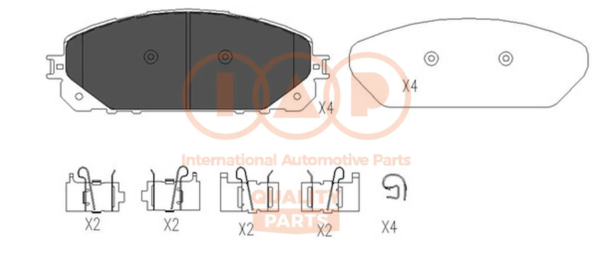 комплект спирачно феродо, дискови спирачки IAP QUALITY PARTS   